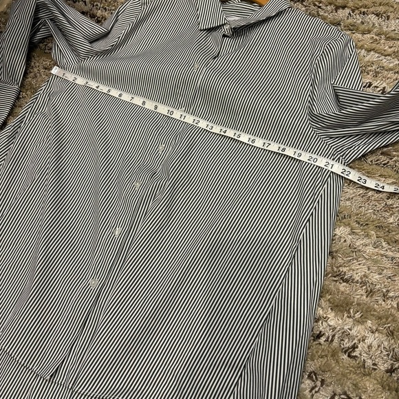 NWT Chicos 2 (large) drama poplin tunic striped button front shirt top - Picture 9 of 11